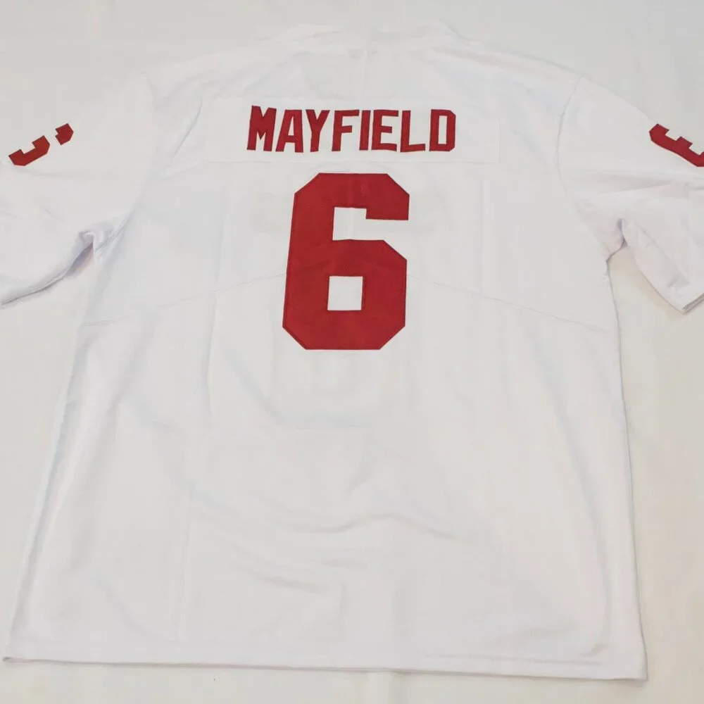 NEW Men's Baker Mayfield Oklahoma Sooners White Orange Bowl Jersey Sz Lg